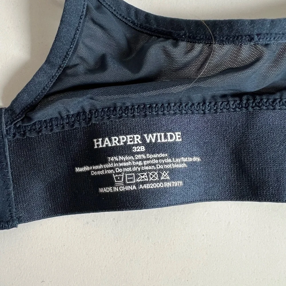 Harper Wilde luxe sheer bra, underwire, navy, size 32B - Picture 9 of 9